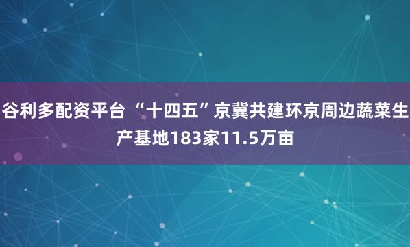 谷利多配资平台 “十四五”京冀共建环京周边蔬菜生产基地183家11.5万亩