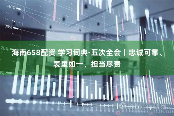 海南658配资 学习词典·五次全会丨忠诚可靠、表里如一、担当尽责