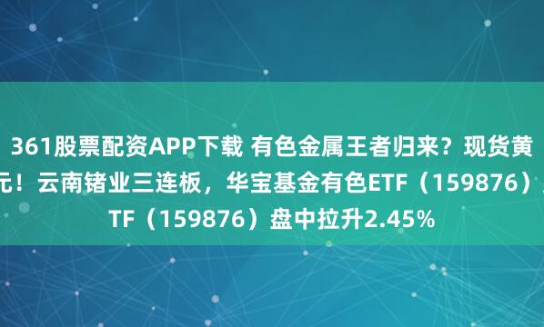 361股票配资APP下载 有色金属王者归来？现货黄金冲击4300美元！云南锗业三连板，华宝基金有色ETF（159876）盘中拉升2.45%